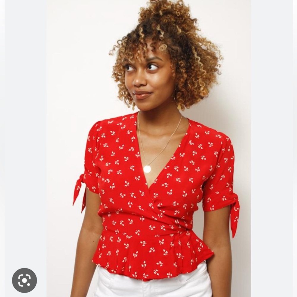 Faithfull the Brand Lucy Wrap Blouse, Small